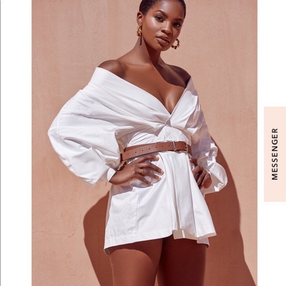 HOUSE OF CB 'Amber' White Oversized Shirt Dress NWOT - Picture 9 of 17